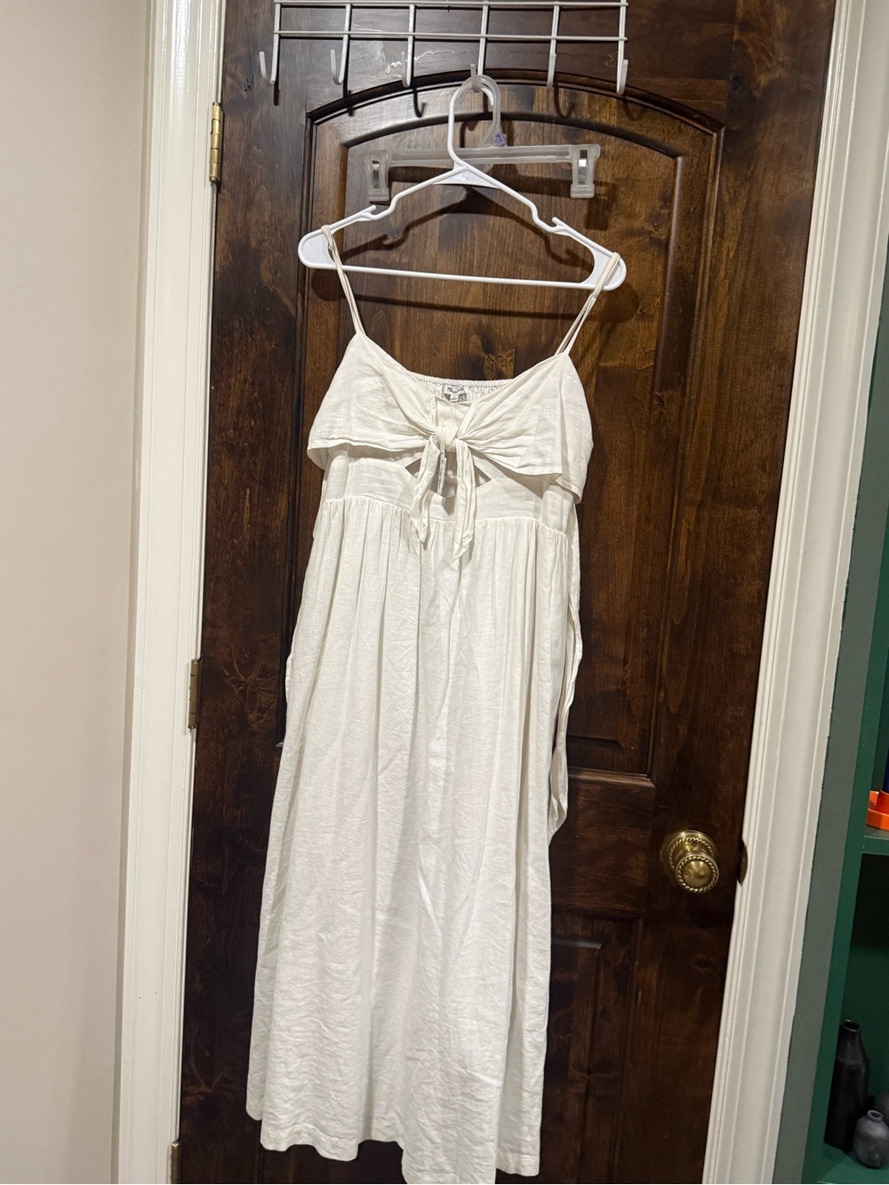 NEW WITH TAGS MADEWELLWhite Tie-Front Midi Sundress